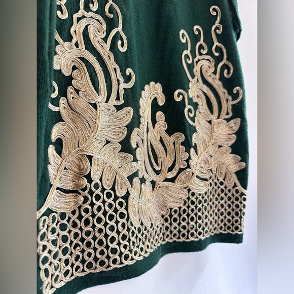 D’JOCELYNE Green Embroidered Sweater Dress - Picture 2 of 6